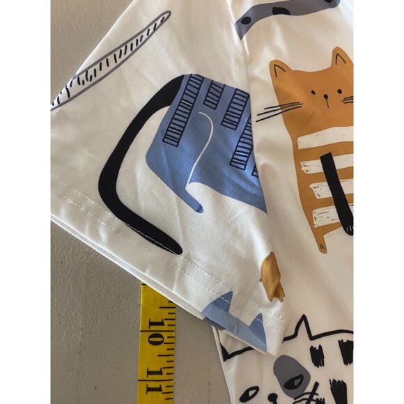 2 Cat Print T-Shirts Womens Short Sleeve 1XL - Picture 8 of 9